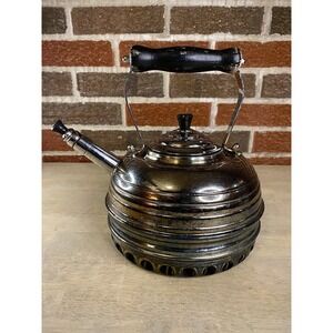 Simplex Patent Solid Copper Whistling Kettle England Chrome Finish